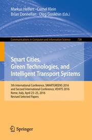 Cover von Smart Cities, Green Technologies, and Intelligent Transport Systems