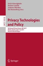 Cover von Privacy Technologies and Policy