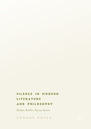 Cover von Silence in Modern Literature and Philosophy