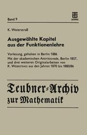 Cover von Ausgewählte Kapitel aus der Funktionenlehre