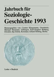 Cover von Jahrbuch für Soziologiegeschichte 1993