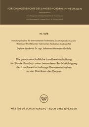 Cover von Die genossenschaftliche Landbewirtschaftung im Staate Bombay unter besonderer Berücksichtigung der Landbewirtschaftungs-Genossenschaften in vier Distrikten des Deccan