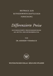 Cover von Differenzierte Preise