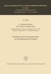 Cover von Die Erfassung der Leistungsansprüche an Führungskräfte der Wirtschaft
