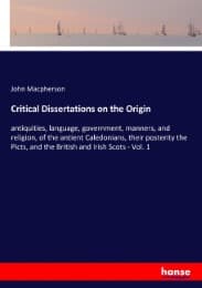Cover von Critical Dissertations on the Origin