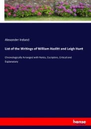 Cover von List of the Writings of William Hazlitt and Leigh Hunt