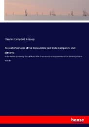 Cover von Record of services of the Honourable East India Company's civil servants