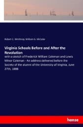 Cover von Virginia Schools Before and After the Revolution