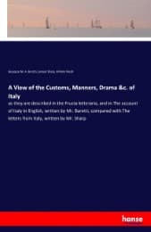 Cover von A View of the Customs, Manners, Drama &c. of Italy
