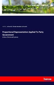 Cover von Proportional Representation Applied To Party Government