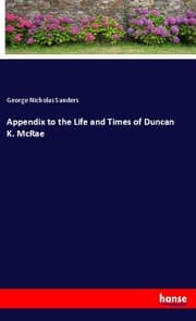 Cover von Appendix to the Life and Times of Duncan K. McRae