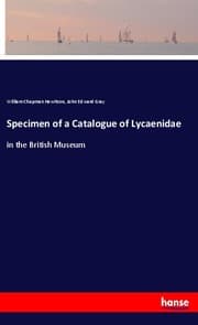 Cover von Specimen of a Catalogue of Lycaenidae