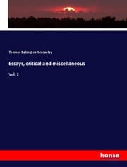 Cover von Essays, critical and miscellaneous