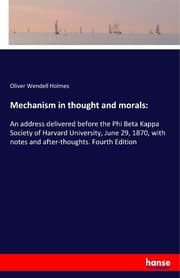 Cover von Mechanism in thought and morals: