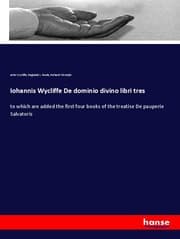 Cover von Iohannis Wycliffe De dominio divino libri tres