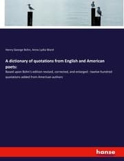 Cover von A dictionary of quotations from English and American poets: