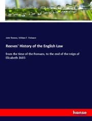 Cover von Reeves' History of the English Law