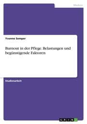 Cover von Burnout in der Pflege. Belastungen und begünstigende Faktoren