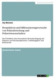 Cover von Perspektiven und Differenzierungsversuche von Polizeiforschung und Polizeiwissenschaften