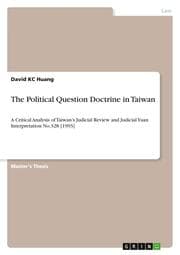 Cover von The Political Question Doctrine in Taiwan