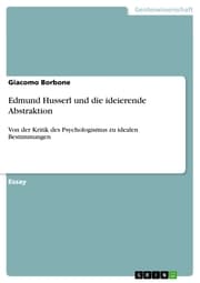 Cover von Edmund Husserl und die ideierende Abstraktion