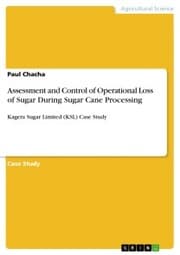 Cover von Assessment and Control of Operational Loss of Sugar During Sugar Cane Processing