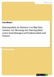 Cover von Datenqualität im Kontext von Big Data. Ansätze zur Messung der Datenqualität sowie Auswirkungen auf Funktionalität und Nutzen
