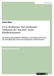 Cover von E.T.A. Hoffmanns 'Der Sandmann'. Nathanael als 'Automat' seines Kindheitstraumas