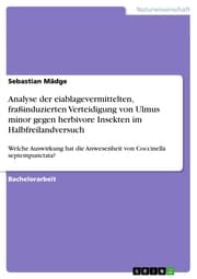 Cover von Analyse der eiablagevermittelten, fraßinduzierten Verteidigung von Ulmus minor gegen herbivore Insekten im Halbfreilandversuch