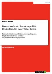 Cover von Das Asylrecht der Bundesrepublik Deutschland in den 1990er Jahren