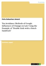 Cover von Tax Avoidance Methods of Google. Influences of Changes in Law Using the Example of 'Double Irish with a Dutch Sandwich'