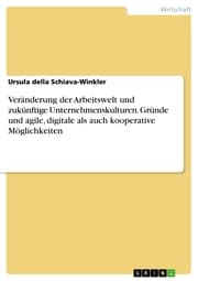 Cover von Veränderung der Arbeitswelt und zukünftige Unternehmenskulturen. Gründe und agile, digitale als auch kooperative Möglichkeiten