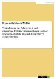 Cover von Veränderung der Arbeitswelt und zukünftige Unternehmenskulturen. Gründe und agile, digitale als auch kooperative Möglichkeiten
