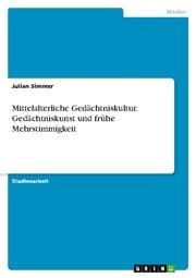 Cover von Mittelalterliche Gedächtniskultur. Gedächtniskunst und frühe Mehrstimmigkeit