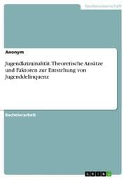 Cover von Jugendkriminalität. Theoretische Ansätze und Faktoren zur Entstehung von Jugenddelinquenz
