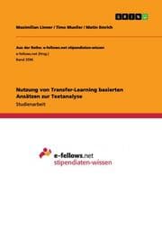 Cover von Nutzung von Transfer-Learning basierten Ansätzen zur Textanalyse