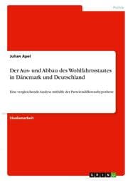 Cover von Der Aus- und Abbau des Wohlfahrtsstaates in Dänemark und Deutschland