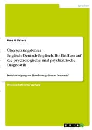 Cover von Übersetzungsfehler Englisch-Deutsch-Englisch. Ihr Einfluss auf die psychologische und psychiatrische Diagnostik