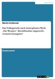 Cover von Das Volksgericht nach Aristophanes Werk Die Wespen. Beeinflussbar, ungerecht, verantwortungslos?