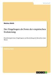 Cover von Der Fragebogen als Form der empirischen Evaluierung