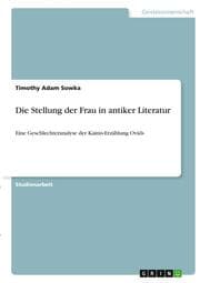 Cover von Die Stellung der Frau in antiker Literatur