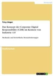 Cover von Das Konzept der Corporate Digital Responsibility (CDR) im Kontext von Industrie 4.0