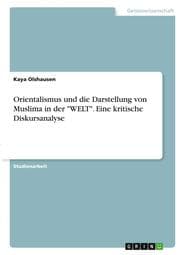 Cover von Orientalismus und die Darstellung von Muslima in der 'WELT'. Eine kritische Diskursanalyse