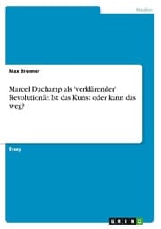 Cover von Marcel Duchamp als 'verklärender' Revolutionär. Ist das Kunst oder kann das weg?