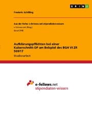Cover von Aufklärungspflichten bei einer Kaiserschnitt-OP am Beispiel des BGH VI ZR 509/17