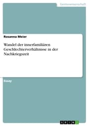 Cover von Wandel der innerfamiliären Geschlechterverhältnisse in der Nachkriegszeit