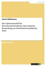 Cover von Das Optionsmodell für Personenunternehmen. Eine kritische Beurteilung aus betriebswirtschaftlicher Sicht