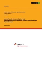 Cover von Interkulturelle Kommunikation und Verhandlungsführung. Rolle von Kultur in interkulturellen Verhandlungen