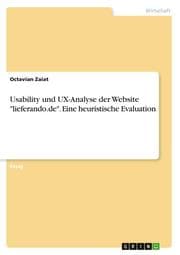 Cover von Usability und UX-Analyse der Website 'lieferando.de'. Eine heuristische Evaluation
