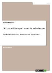 Cover von 'Kryptowährungen' in der Erbschaftsteuer